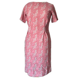 Two-tone pink lace vintage 1960s shift dress