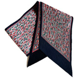 Deco print vintage diagonal pleated neckscarf