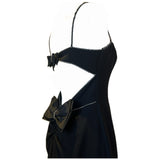 Frank Usher 1980s vintage little black dress with open bow back