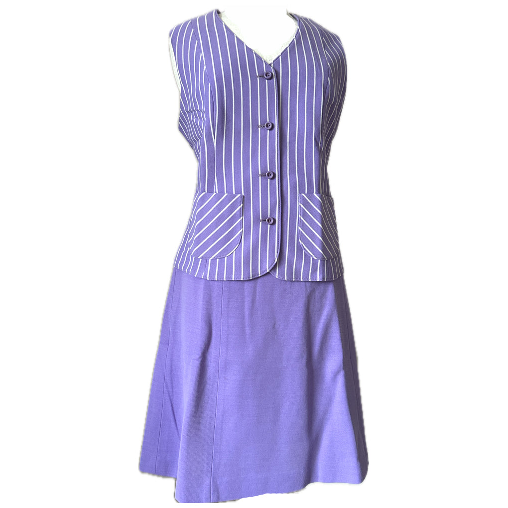 St Michael vintage 1970s unworn lavender waistcoat and mini skirt suit ...