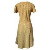 Mustard crochet knit vintage 1960s dress