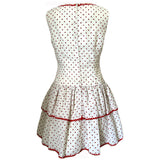 Red and white polkadot vintage 1960s mini dress