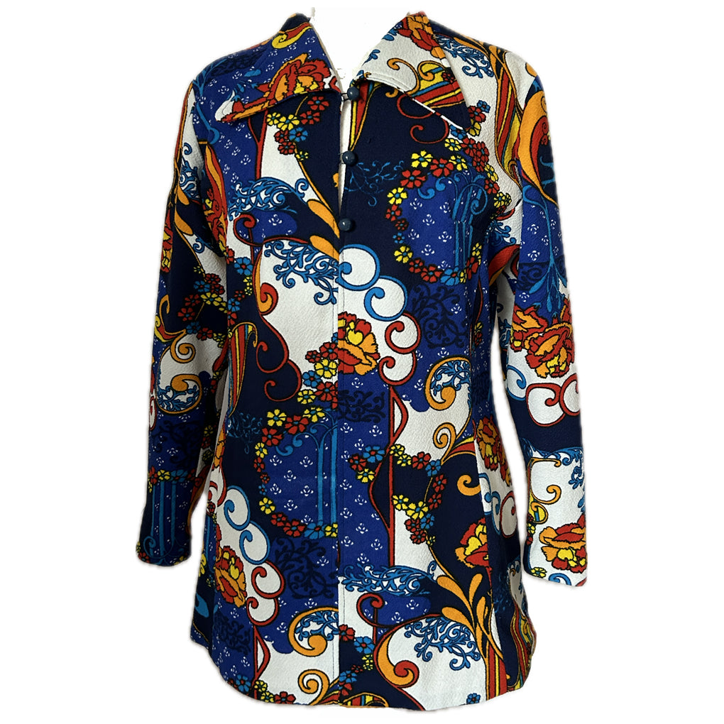 Psychedelic flower power vintage 1960s tunic top – Candy Says Vintage ...