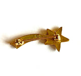 Cute little vintage shooting star rhinestone brooch