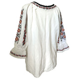 Vintage hand-embroidered Romanian peasant boho blouse