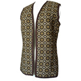 Brown and mustard Welsh wool 1960s tapestry waistcoat