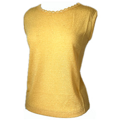 Unworn vintage 1960s yellow bri-nylon St Michael vest top