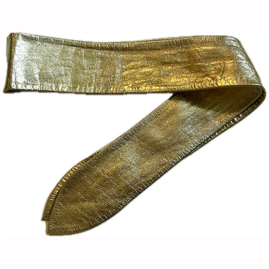 Metallic gold leather St Michael vintage tie belt