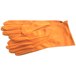 Bright orange nylon unworn vintage gloves size 7.5