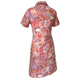 Psychedelic vintage 1960s flower power pink and red day dress